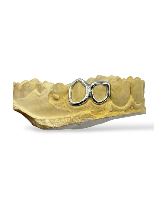 STERLING SILVER TWO WINDOW CAP GRILLZ