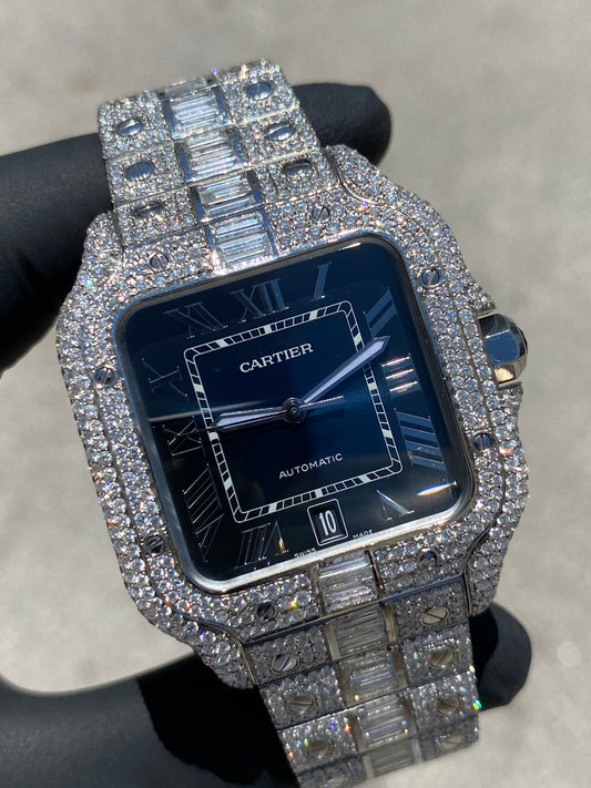 CARTIER SANTOS XL 41MM VVS-1 BAGUETTE LINK BUSTDOWN