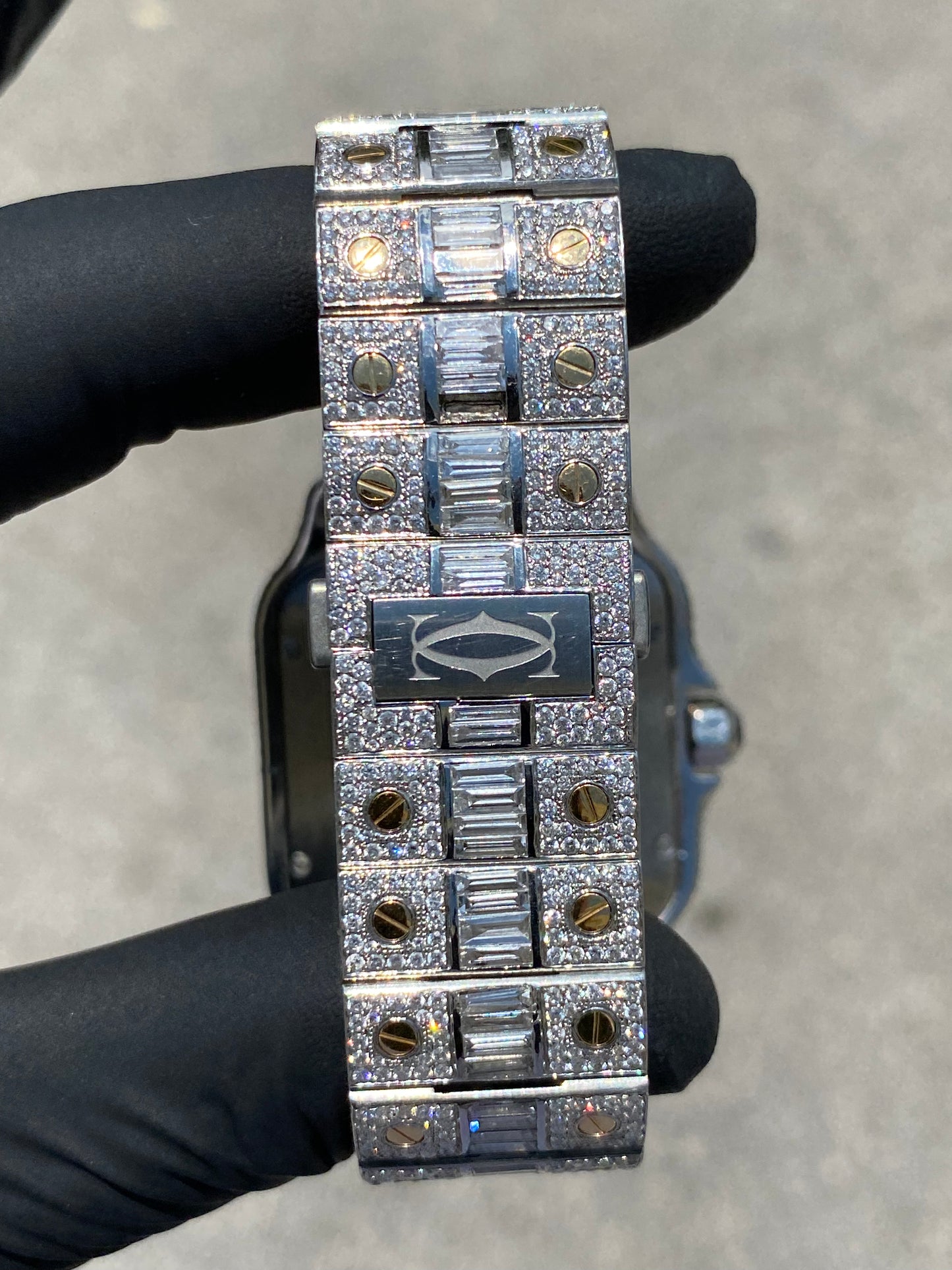 CARTIER SANTOS 41MM BAGUETTE LINK VVS-1 BUSTDOWN