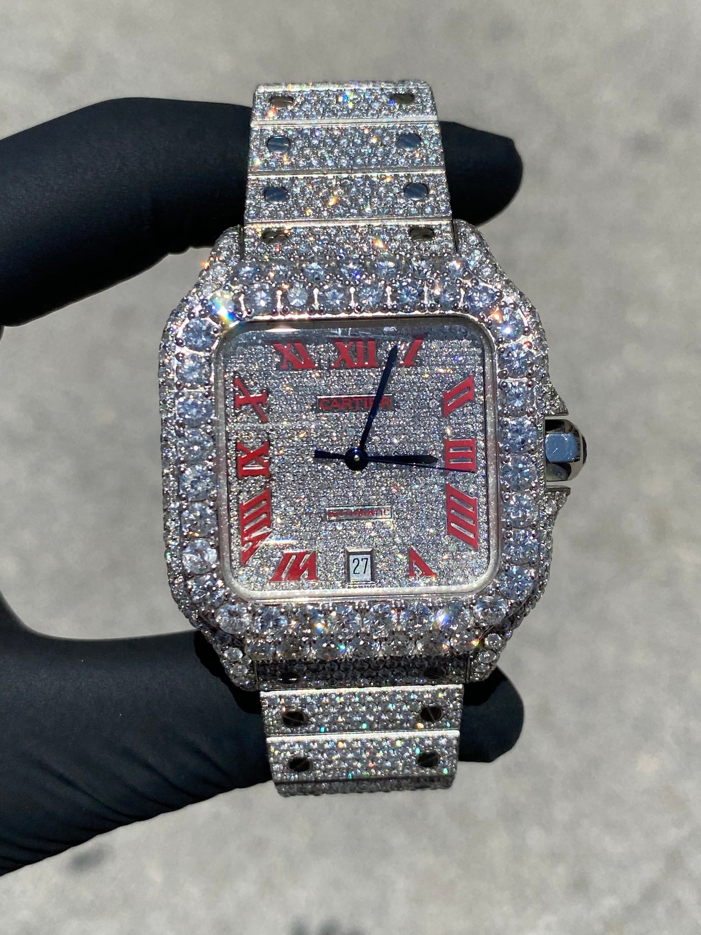 CARTIER SANTOS 41MM JUMBO DIAMOND BEZEL BUSTDOWN