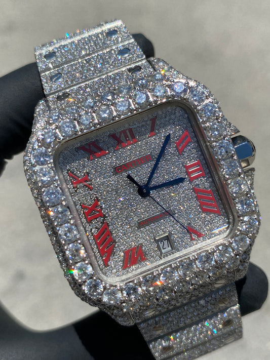 CARTIER SANTOS 41MM JUMBO DIAMOND BEZEL BUSTDOWN