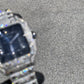 CARTIER SANTOS XL VVS-1 NATURAL DIAMOND DEEP SEA BLUE DIAL 18CTW