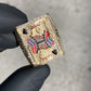 14KT GOLD ACE OF SPADE GAMBLER RING 6CT VVS-1 DIAMONDS