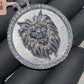 SOLID 14KT GOLD VVS-1 DIAMOND MODERN LION MEDALLION PENDANT