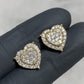 SOLID 14KT "LARGE HEART" VVS-1 DIAMOND CLUSTERS 1.02CTW EARRINGS