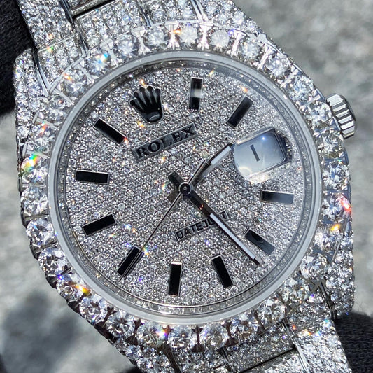 ROLEX DATEJUST 41MM STEEL DIAMOND BUSTDOWN