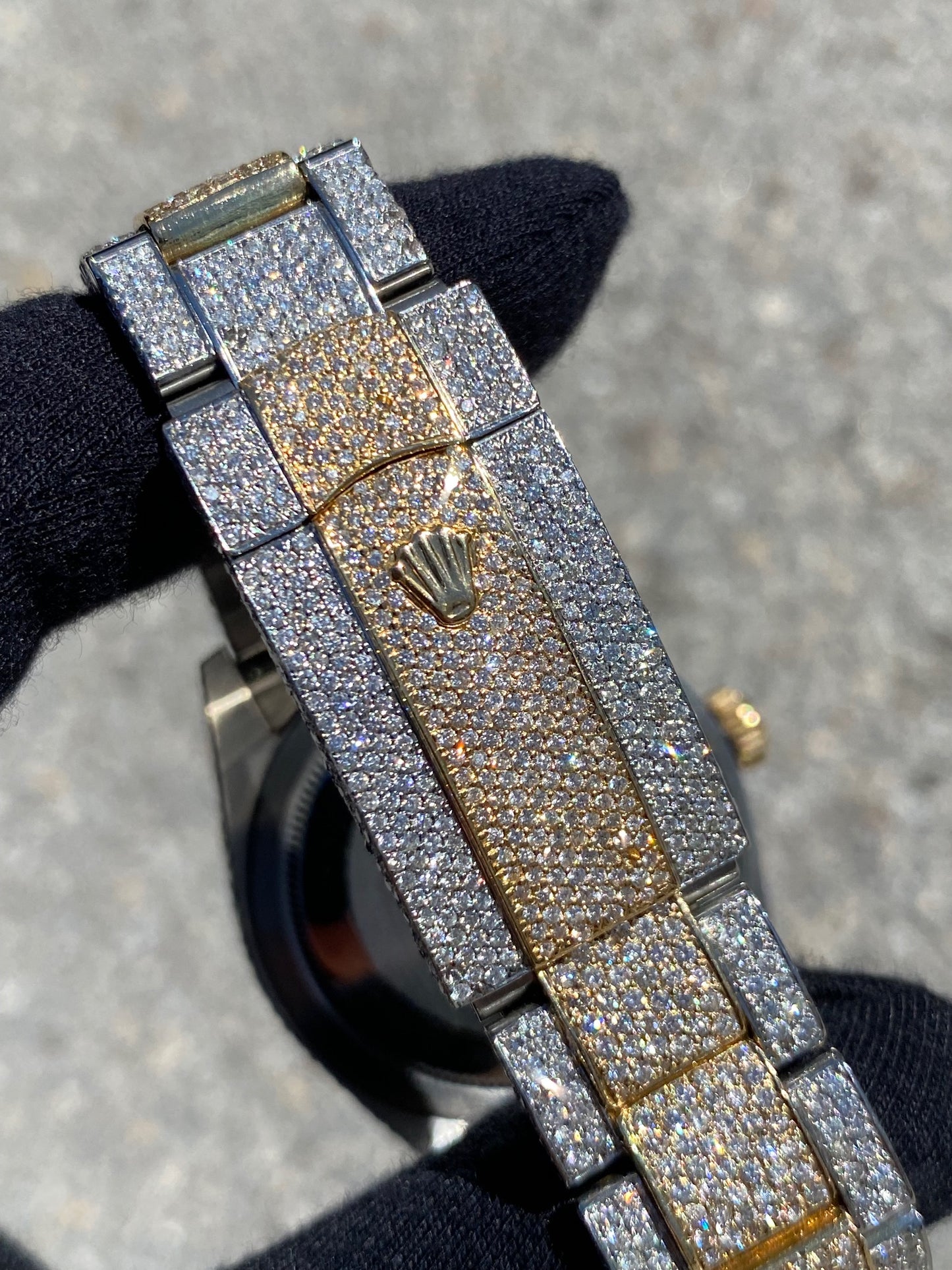 ROLEX SKY-DWELLER 42MM FULL VVS-1 NATURAL DIAMOND "BUSTDOWN" 23CT.